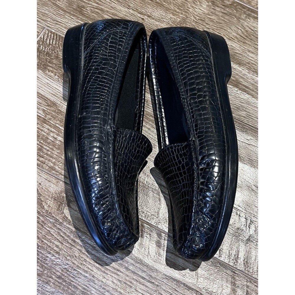 SAS Simplify Loafers Women's Size 6 1/2 M Black Croc Comfort Shoes Slip On - Picture 6 of 11